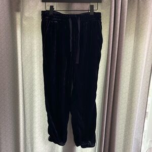 Women’s J.Crew for petite, navy velvet like jogger pant